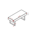 Gray Fabric Bench with Sturdy Steel Legs