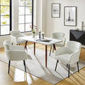 Set of 4 Amos Modern Boucle Dining Chairs with Adjustable Feet by HULALA HOME