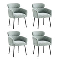 Set of 4 Amos Modern Boucle Dining Chairs with Adjustable Feet by HULALA HOME
