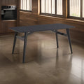 Iora 71-Inch Industrial Dining Table with Rounded Corners in Black Wood
