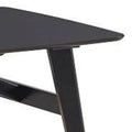 Iora 71-Inch Industrial Dining Table with Rounded Corners in Black Wood