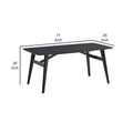Iora 71-Inch Industrial Dining Table with Rounded Corners in Black Wood
