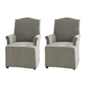 Set of 2 Alethea Upholstered Dining Chairs with Slipcovers and Solid Wood Legs by HULALA HOME