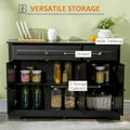 Modern Sideboard Buffet Cabinet with 2 Drawers and Adjustable Shelves - Ideal Coffee Bar Storage