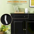Modern Sideboard Buffet Cabinet with 2 Drawers and Adjustable Shelves - Ideal Coffee Bar Storage