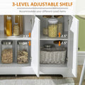 Modern Sideboard Buffet Cabinet with 2 Drawers and Adjustable Shelves - Ideal Coffee Bar Storage