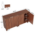 55-Inch Sideboard Buffet Cabinet with Adjustable Shelves for Kitchen and Dining Room