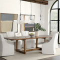Classic Home Lyra Extendable Dining Table in Smoke Brown - Adjustable Width 80-110W x 39D x 30H