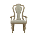 Set of 2 Magnolia Manor Weathered Bisque Upholstered Arm Chairs with Splat Back Design