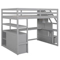 Merax Loft Bed with Integrated Desk and Storage Shelves