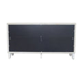 60-Inch Farmhouse Natural Wood Wash Wooden Sideboard Buffet Server with 4 Shutter Doors - Accent Storage Cabinet