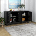 Spacious 4-Door Sideboard Buffet Cabinet with Pull Ring Handles
