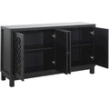 Spacious 4-Door Sideboard Buffet Cabinet with Pull Ring Handles