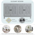 Spacious 4-Door Sideboard Buffet Cabinet with Pull Ring Handles