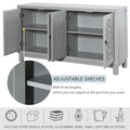 Spacious 4-Door Sideboard Buffet Cabinet with Pull Ring Handles