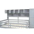 Spacious Wooden Loft Bed with Ample Storage, Under-Bed Desk, Drawers, and Shelves