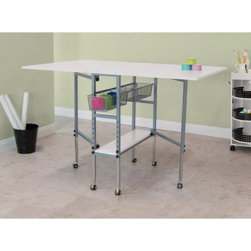Sew Ready Adjustable Height Craft and Hobby Table with Storage Drawers