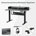 FEZIBO Ergonomic Electric Standing Desk with Shelves and Monitor Stand – Adjustable Sit-Stand Home Office Solution with Storage