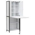 Versatile Craft Armoire with Foldable Desktop for Sewing and Home Office Use