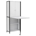 Versatile Craft Armoire with Foldable Desktop for Sewing and Home Office Use
