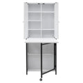 Versatile Craft Armoire with Foldable Desktop for Sewing and Home Office Use