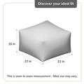 Handmade 22-Inch Square Pouf Ottoman by Jani Surin - Versatile Footrest for Living Room, Bedroom, Nursery, and Kids' Room