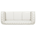 Cream 84.65 Traditional Chesterfield 3-Seater Sofa in PU Leather