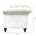 Cream 84.65 Traditional Chesterfield 3-Seater Sofa in PU Leather