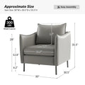 Set of 2 Christopher Modern Armchairs with Anti-Scratch Fabric and Black Metal Legs by HULALA HOME