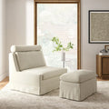 Modern 45" Anne Slipcovered Chair with Ottoman by HULALA HOME