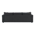 Contemporary L-Shaped Sectional Sofa Set with 2 Complimentary Pillows, 4-Seater Polyester Couch and Convertible Ottoman