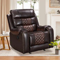 Spacious Faux Leather American-Style Recliner Chair for Living Room