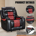 Spacious Faux Leather American-Style Recliner Chair for Living Room
