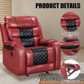Spacious Faux Leather American-Style Recliner Chair for Living Room