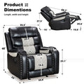 Spacious Faux Leather American-Style Recliner Chair for Living Room