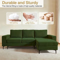 HOOOWOOO L-Shaped Upholstered Sofa with Stylish Metal Legs