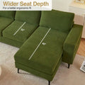 HOOOWOOO L-Shaped Upholstered Sofa with Stylish Metal Legs