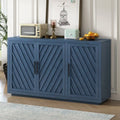Spacious 3-Door Vintage Sideboard with Adjustable Shelves and Black Handles