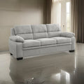 80-Inch Hugh Sofa - Gray Polyester Upholstery, Soft Foam Cushions, Sturdy Solid Wood Frame