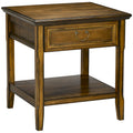 Vintage Side Table with Storage: End Table Featuring Drawer and Open Shelf for Bedroom and Living Room