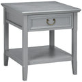 Vintage Side Table with Storage: End Table Featuring Drawer and Open Shelf for Bedroom and Living Room