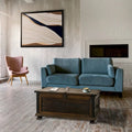 Handcrafted Reclaimed Barn Wood Trunk or Coffee Table with Wrought Iron Accents - 36" Wide for Indoor Use