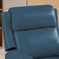 Authentic Leather Pushback Recliner with Adjustable Seat Back and Sturdy Wooden Legs