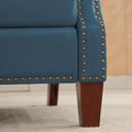 Authentic Leather Pushback Recliner with Adjustable Seat Back and Sturdy Wooden Legs