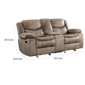 Joe 79-Inch Manual Dual Glider Recliner Loveseat with Console in Brown Microfiber