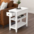 Compact End Table with Drawer and Shelf - Dimensions: 11.22D x 23.62W x 24.02H