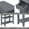 Compact End Table with Drawer and Shelf - Dimensions: 11.22D x 23.62W x 24.02H