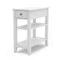 Compact End Table with Drawer and Shelf - Dimensions: 11.22D x 23.62W x 24.02H