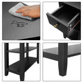 Compact End Table with Drawer and Shelf - Dimensions: 11.22D x 23.62W x 24.02H