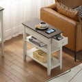 Compact End Table with Drawer and Shelf - Dimensions: 11.22D x 23.62W x 24.02H